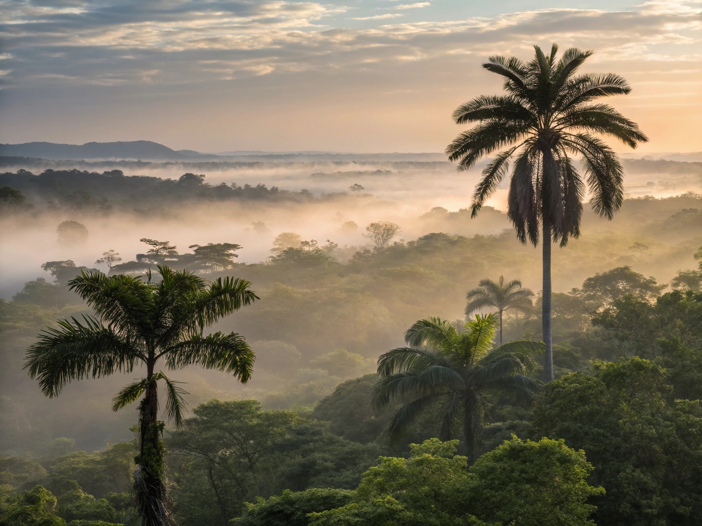 Amazonas regnskog med acaipalmer